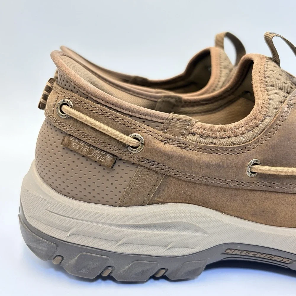 Skechers Knowlson Shore Thing Men's 11 Brown Slip-ins Relaxed Fit Boat Shoe